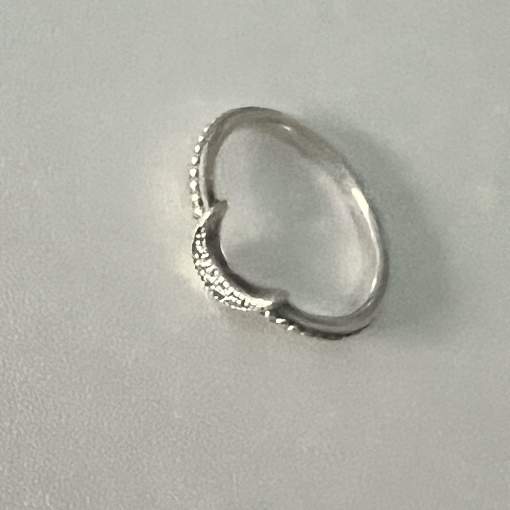 Pandora Silver Moon Ring with Sparkling Accents